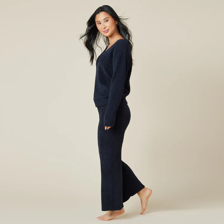 Solid Marshmallow V-Neck Lounge Set
