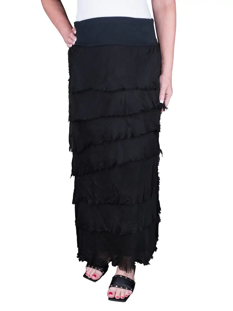 Elisa Silk Ruffle Skirt