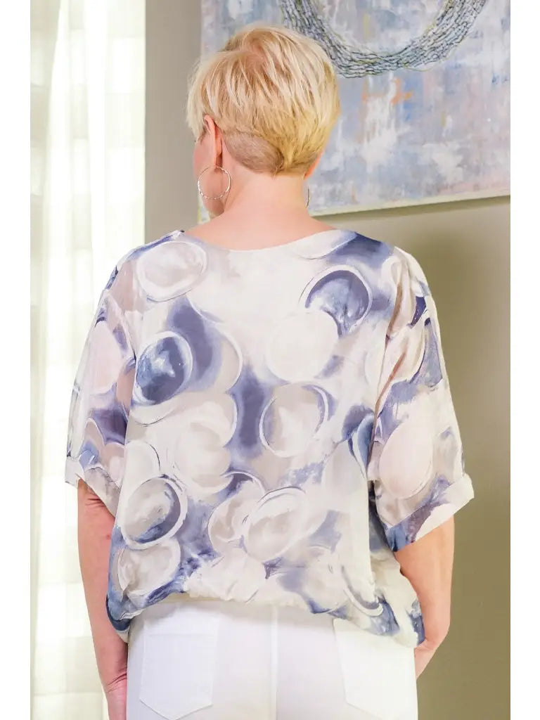 Abella Circle V-Neck Blouse
