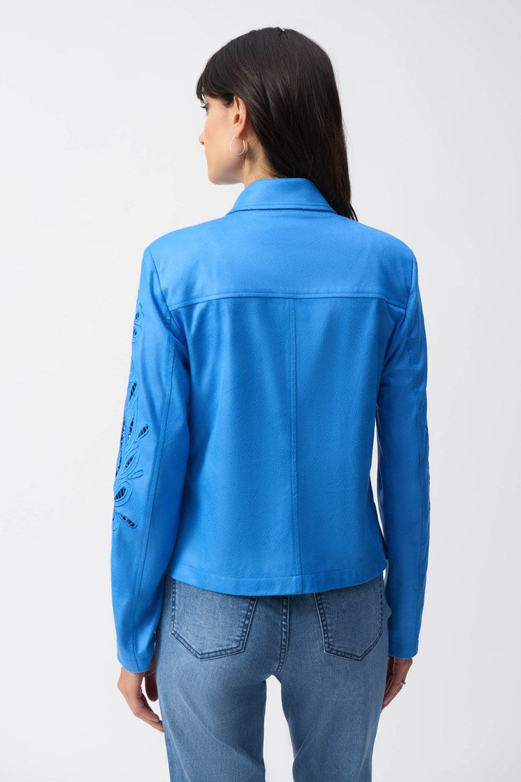 Foiled Faux Suede Moto Jacket