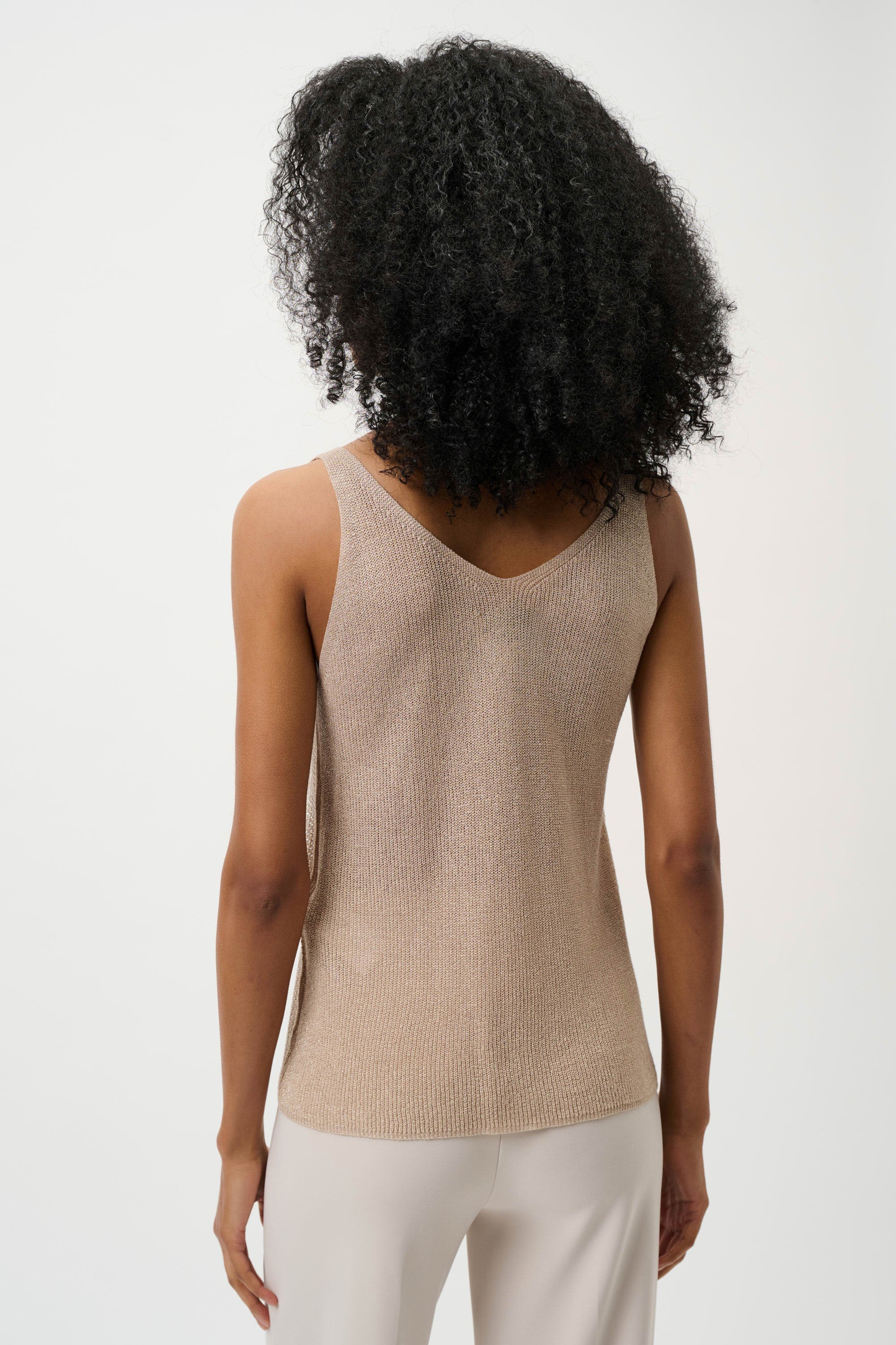 Metallic Knitted Camisole with Rhinestones