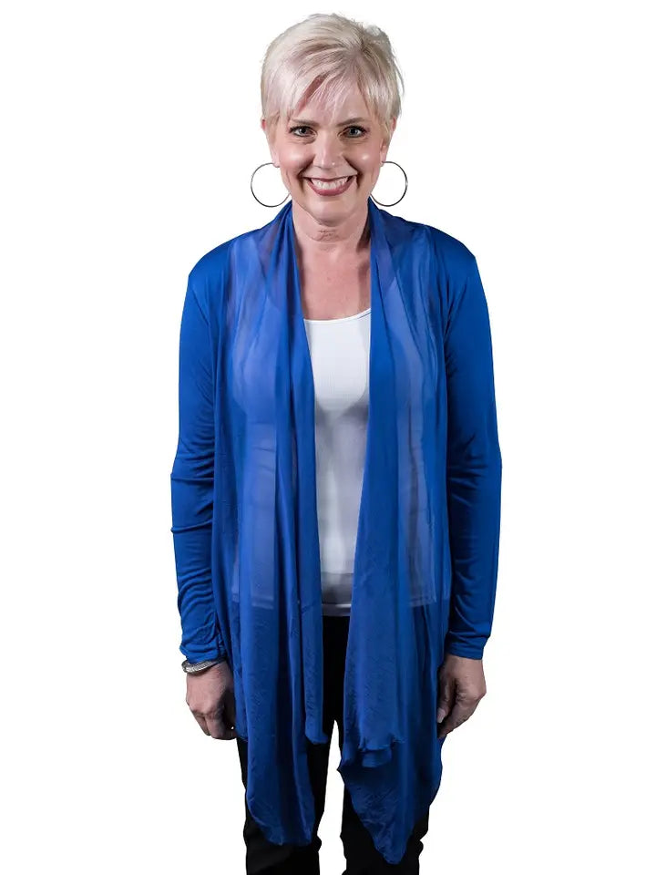 Carla Open Silk Cardi-Royal Blue