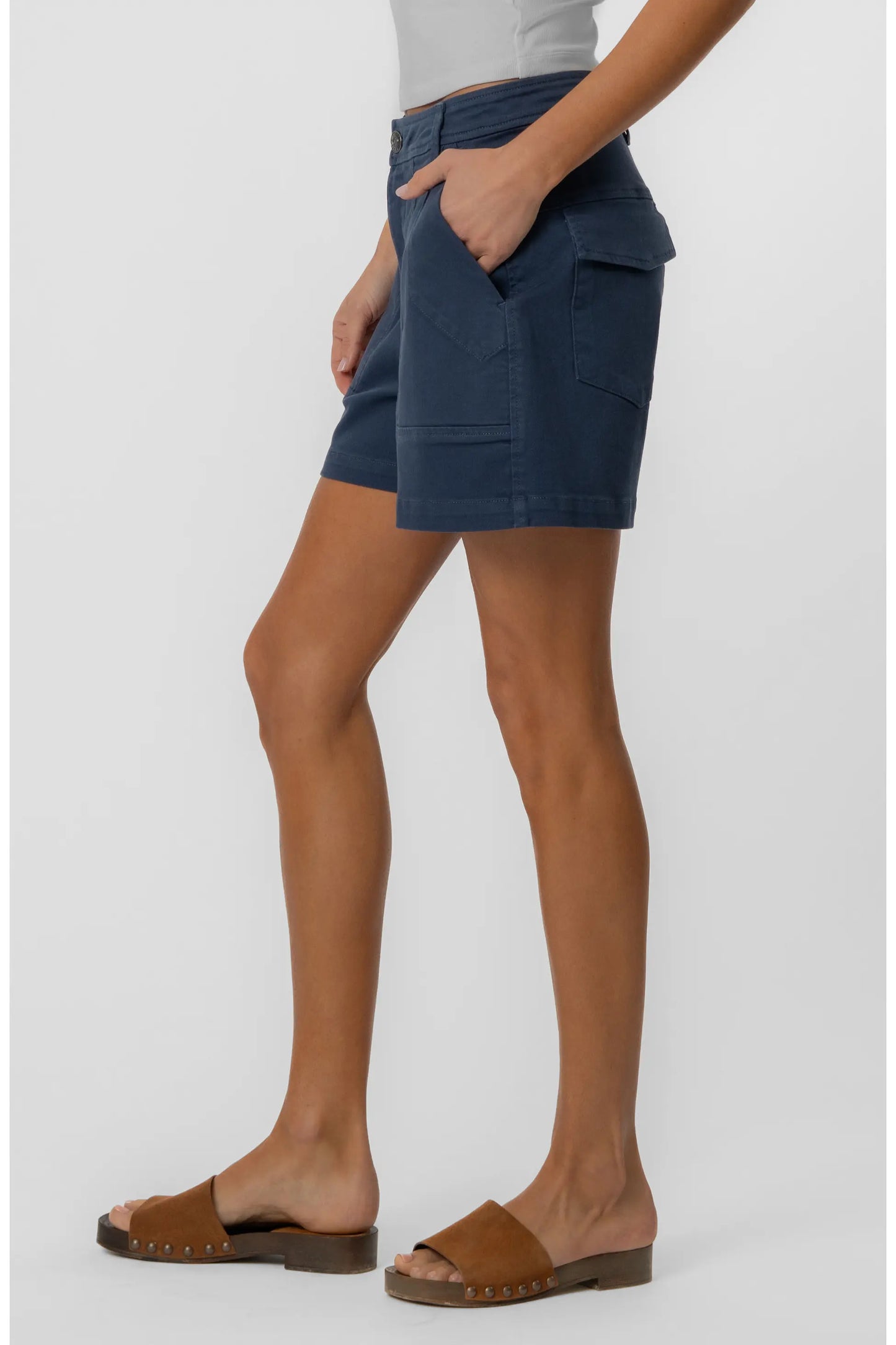 Ashton High Rise Twill Utility Short