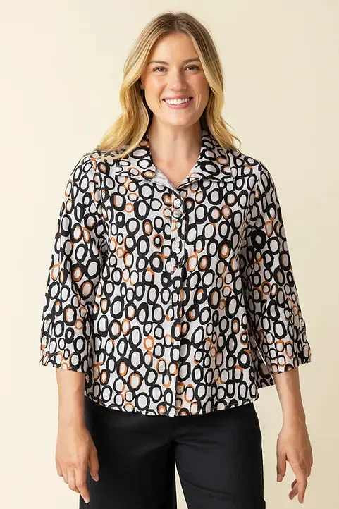 Linen Circle Retro Swing Shirt