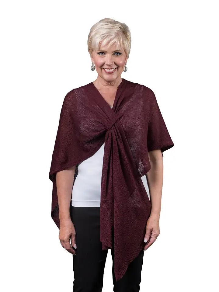 Aliya Mutli Way Cotton Wrap Dark Wine