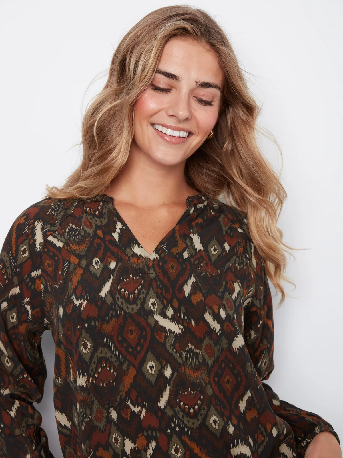 Printed Raglan Blouse