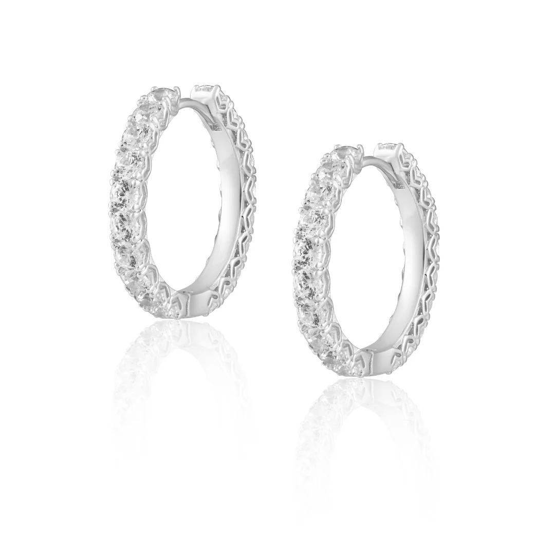 Piper CZ Silver Hoops - 18mm