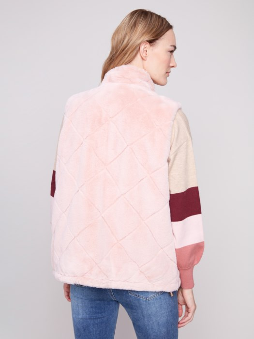Reversible Quilted Faux Fur Vest