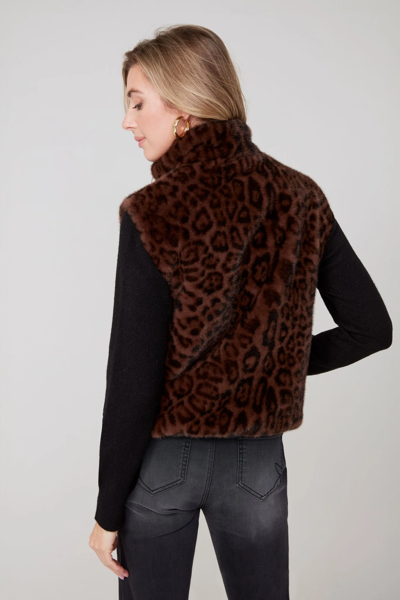 Animal Print Faux Fur Vest