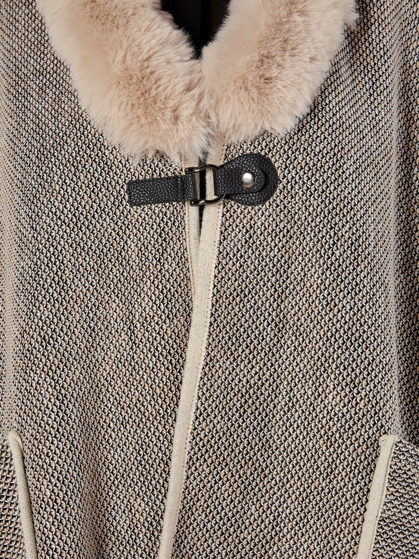 Fur Trim Side Slit Cape