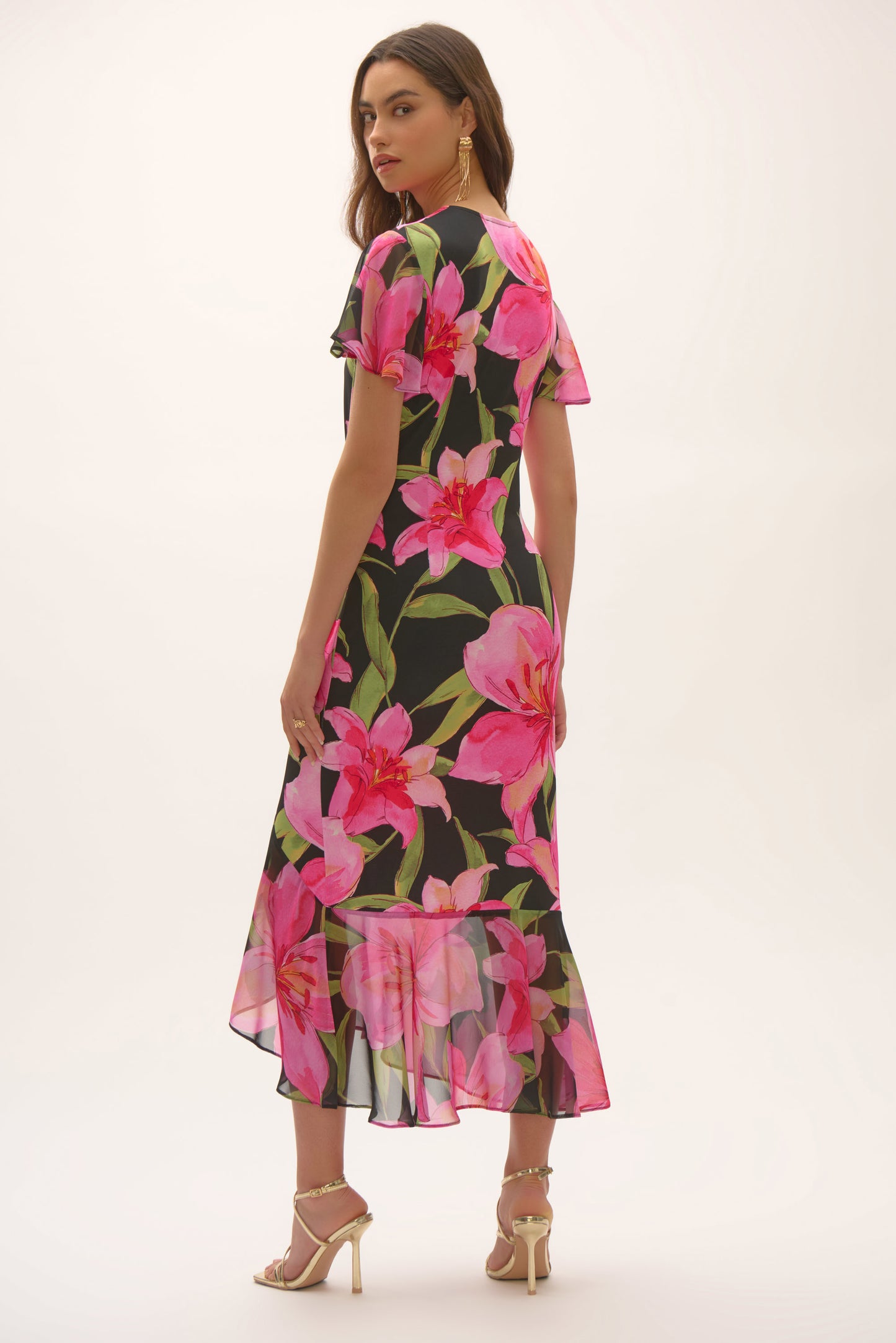 Floral Wrap Print Dress