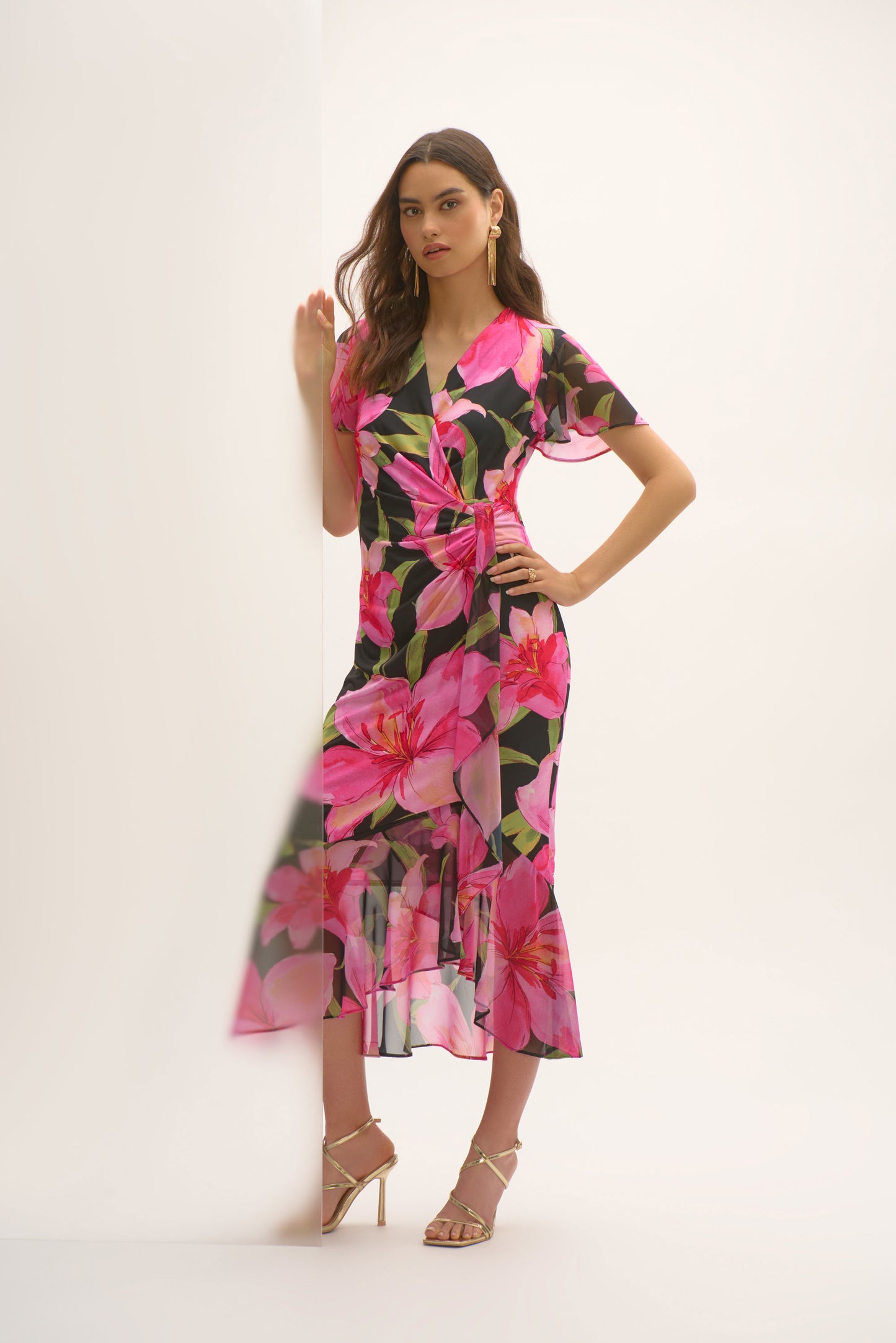 Floral Wrap Print Dress
