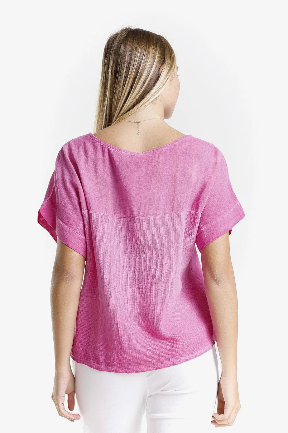 Gianna Short Sleeve Yoke Neck Top