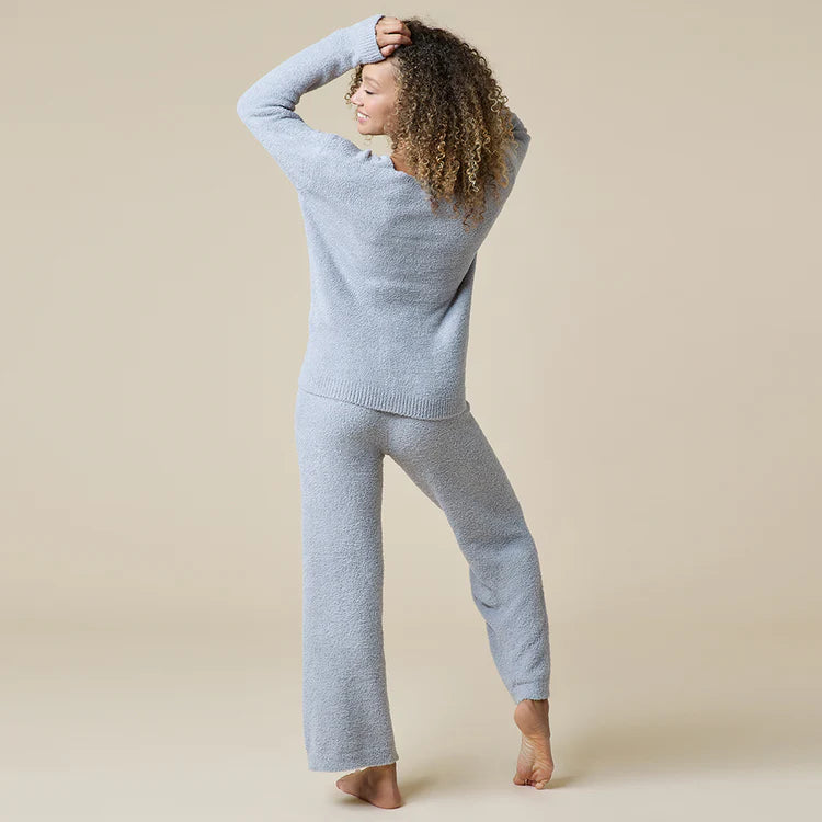 Solid Marshmallow V-Neck Lounge Set