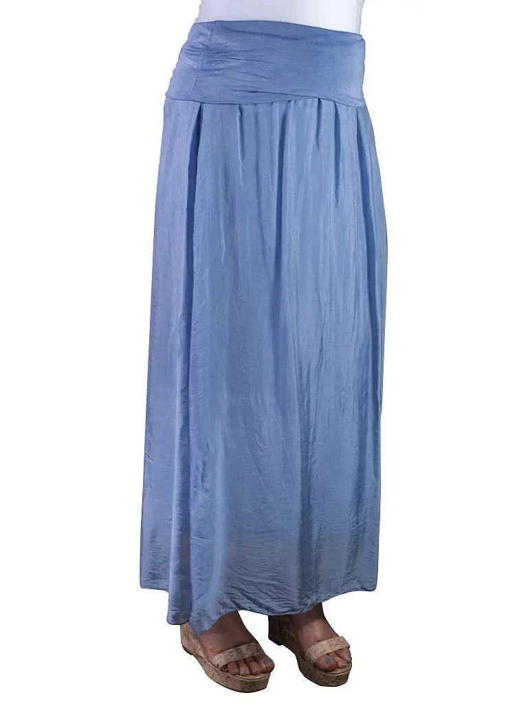 Brenda Silk Foldover Waist Skirt - Jeans