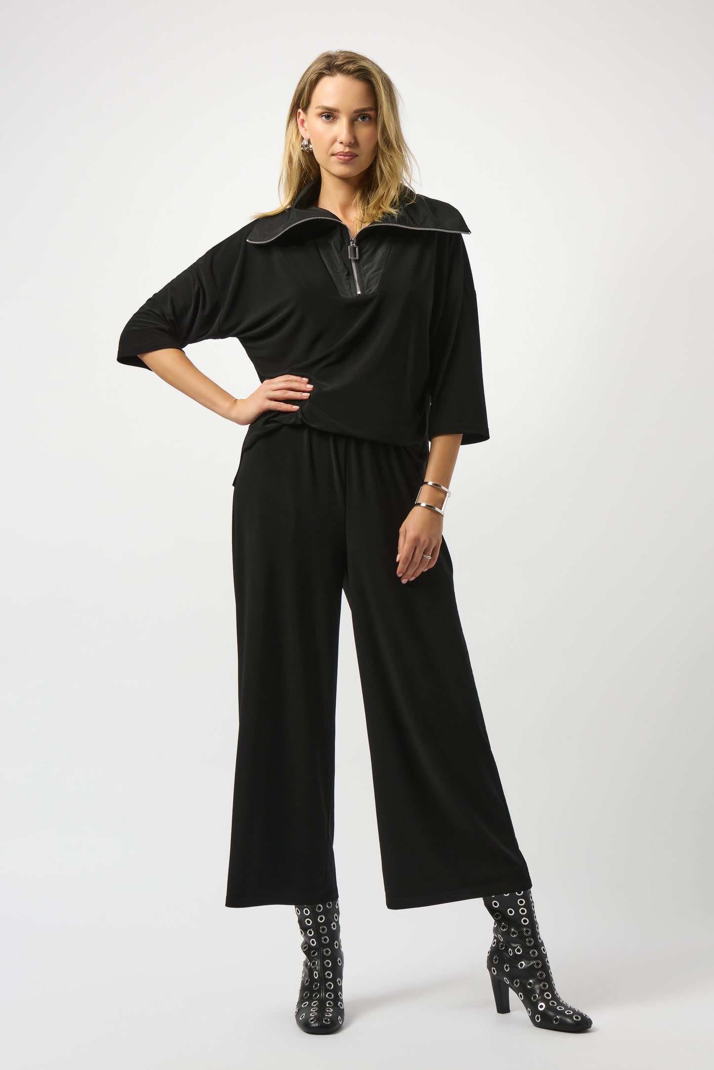 Silky Knit & Memory Knit Culotte Jumpsuit