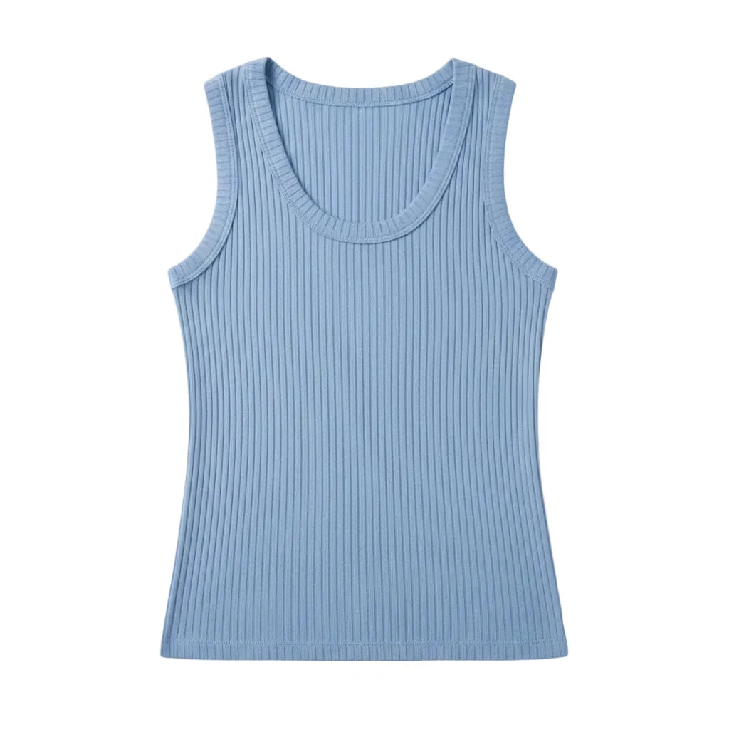 Ribbed Scoop Neck Tank