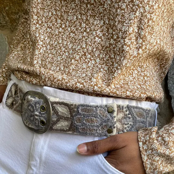Monochromatic Embroidered Belt
