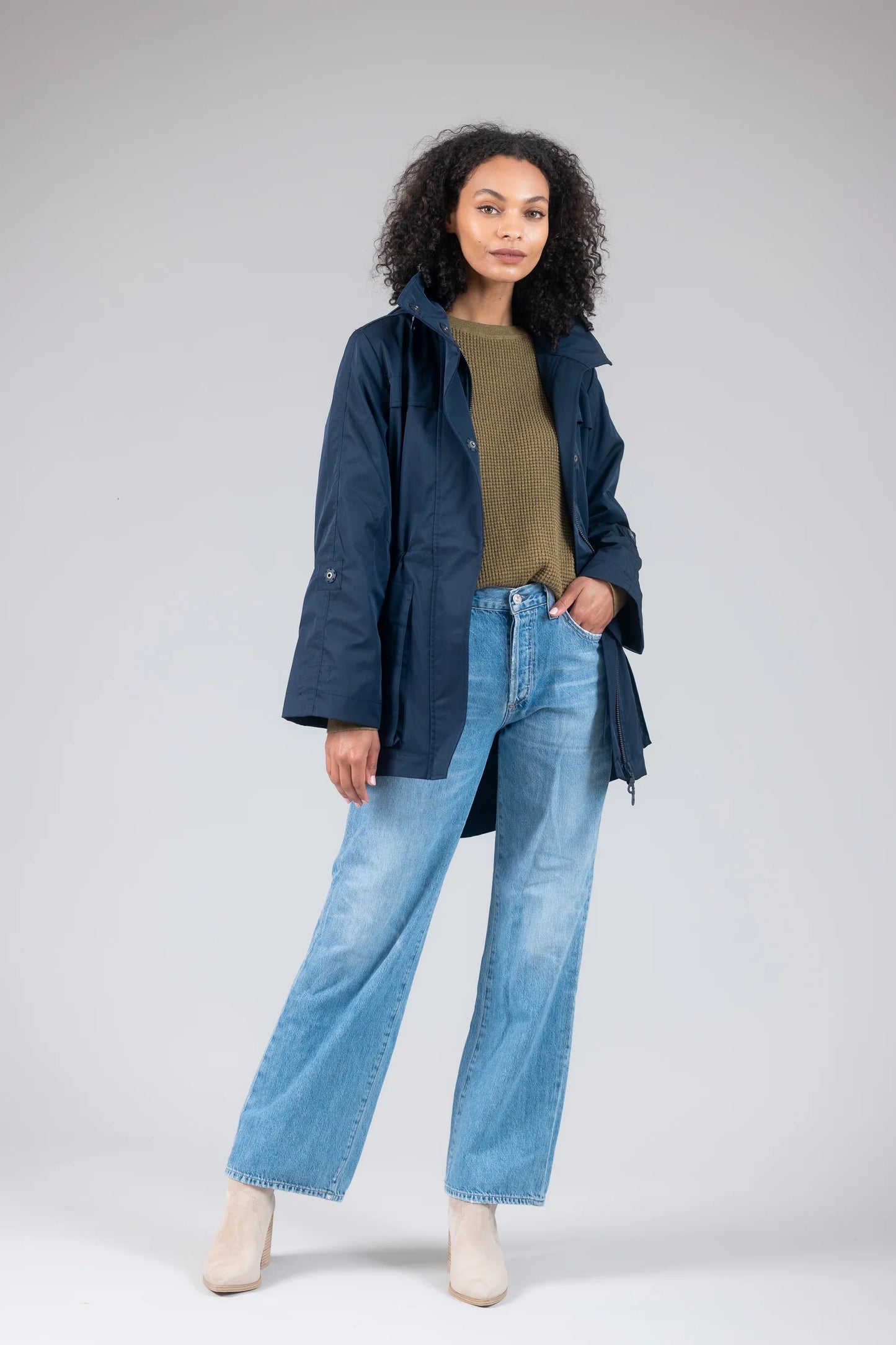 Crinkle Rain Jacket - Midnight