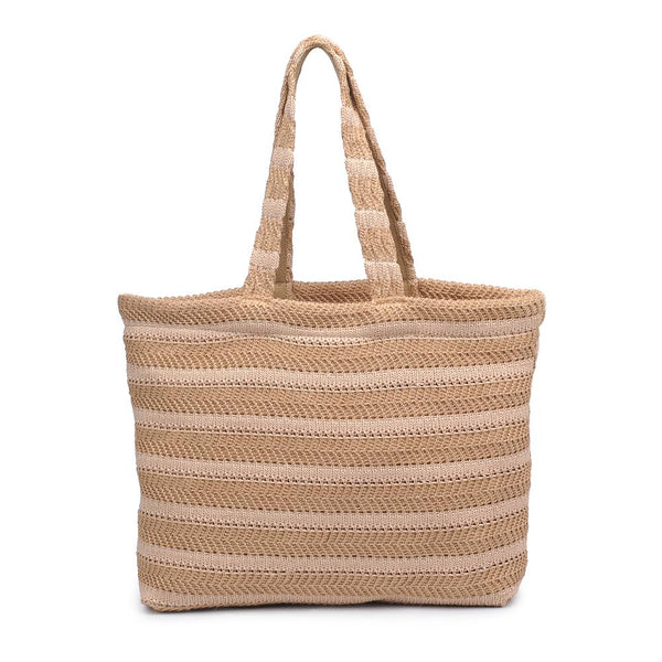 Ophelia Striped Summer Tote in Natural Blush