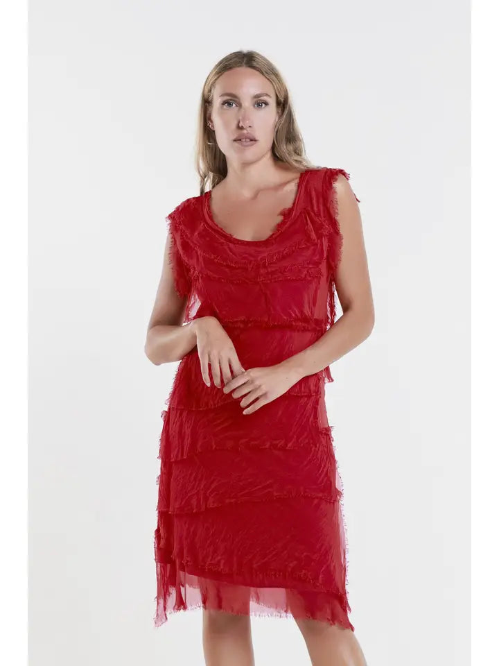 Mariana Silk Ruffle Dress
