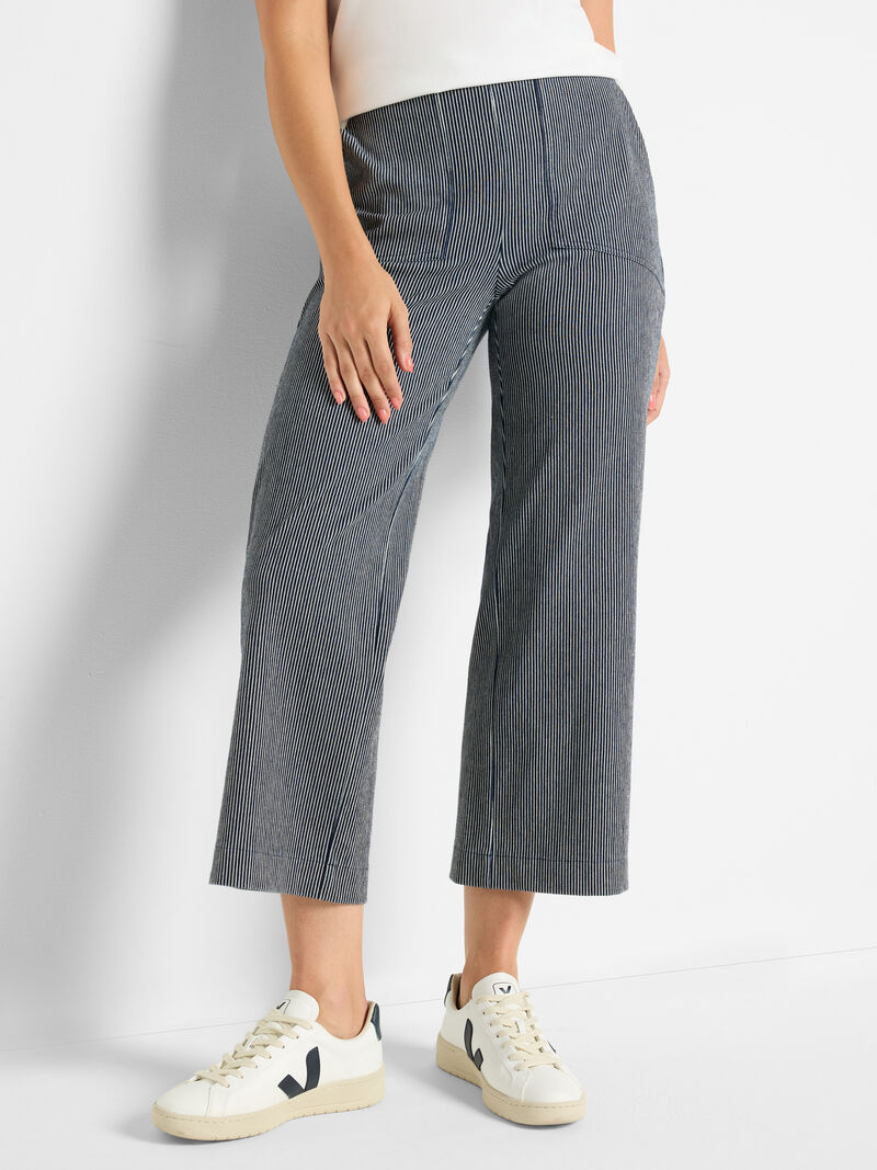 Stripe Wide-Leg Jeans