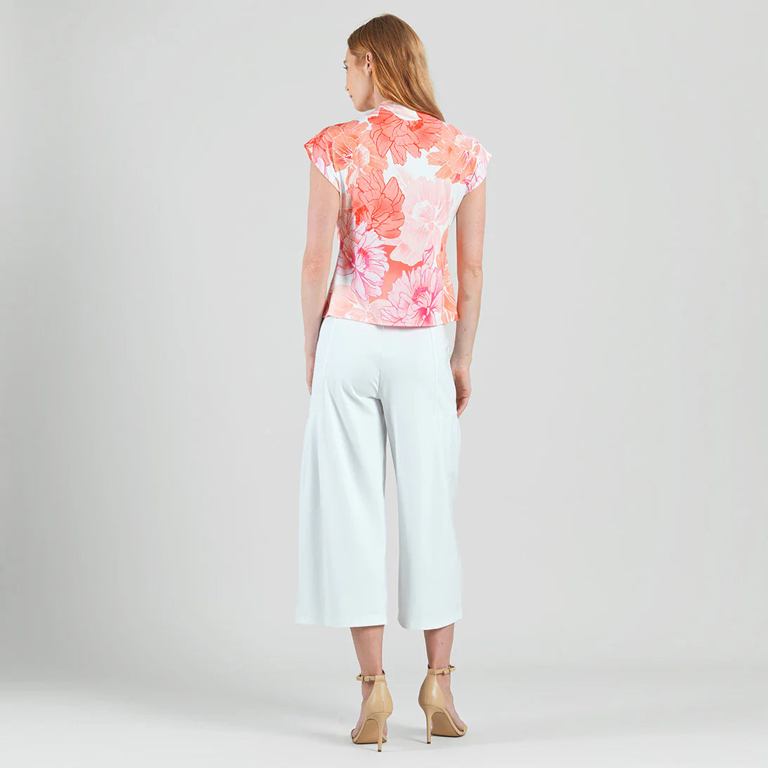 Floral Soft Knit Drap Neck Top