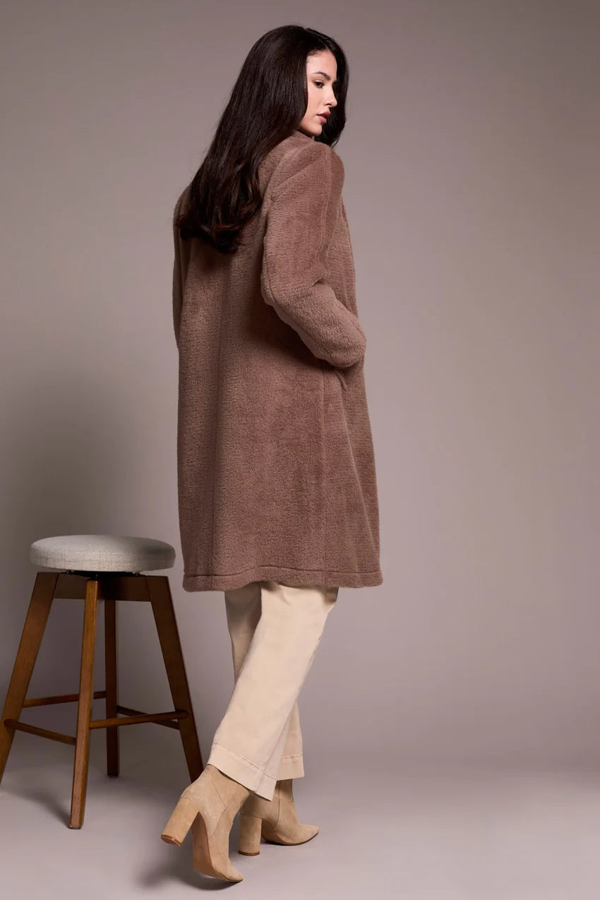 Soft Plush Button Front Coat