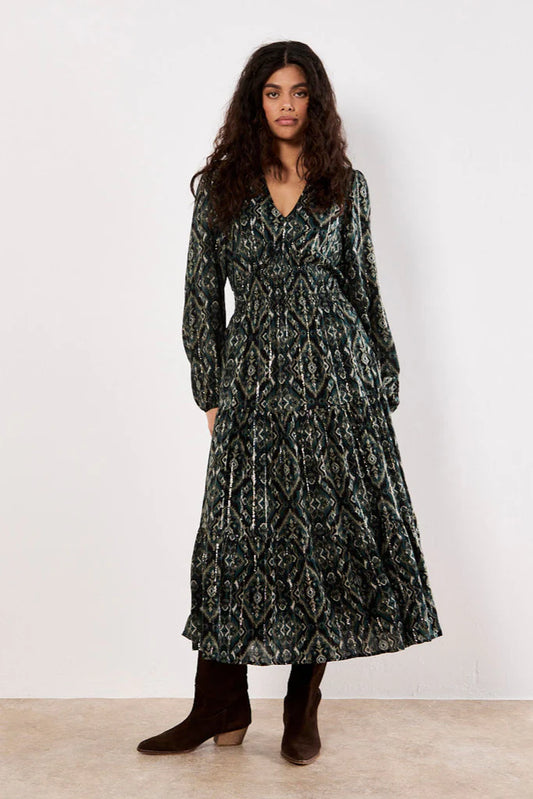 Empire Smock Waist Tiered Dress