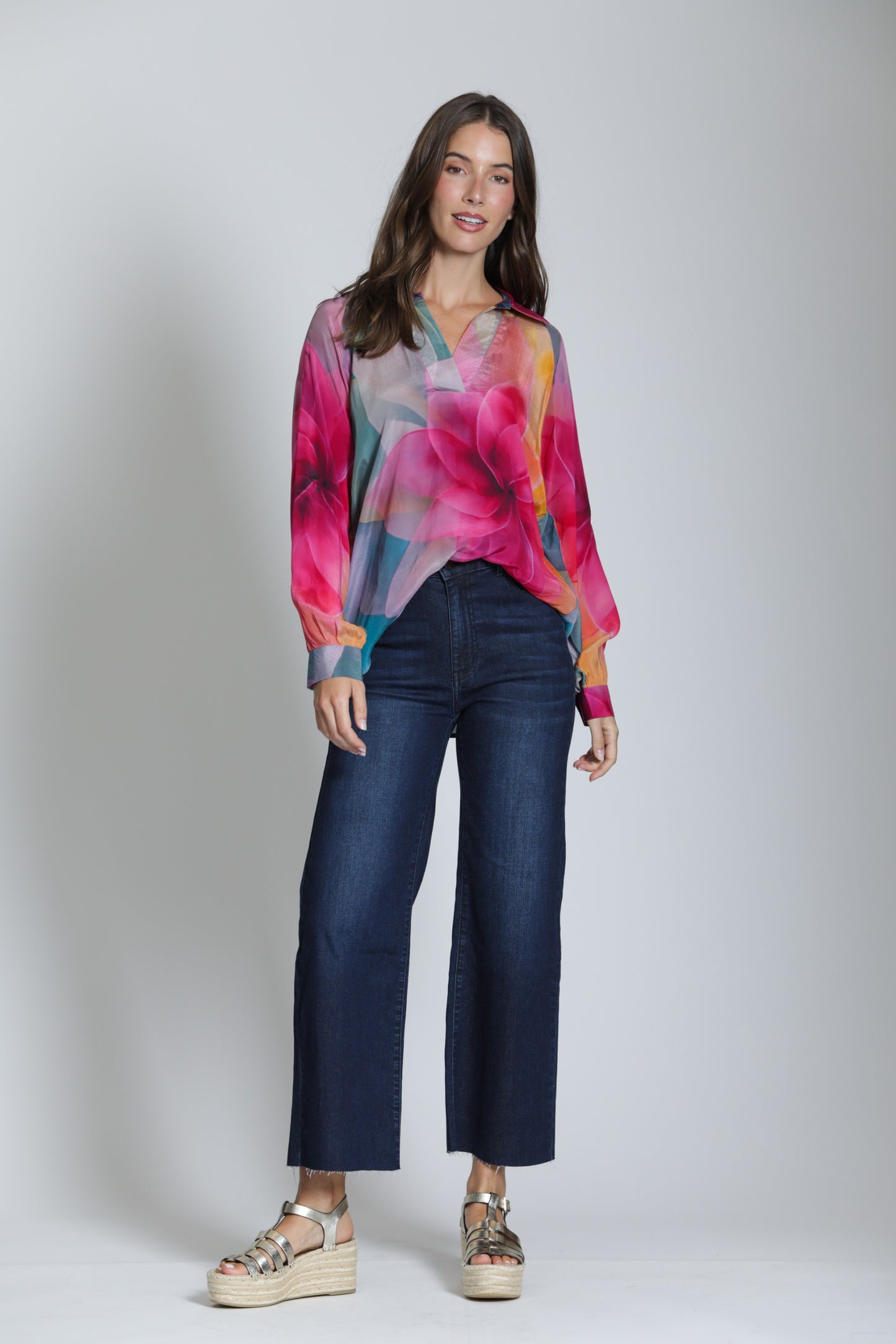 Half Placket Pullover Blouse