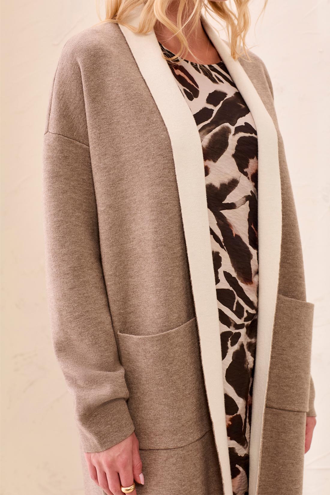 Coatigan with Patch Pockets