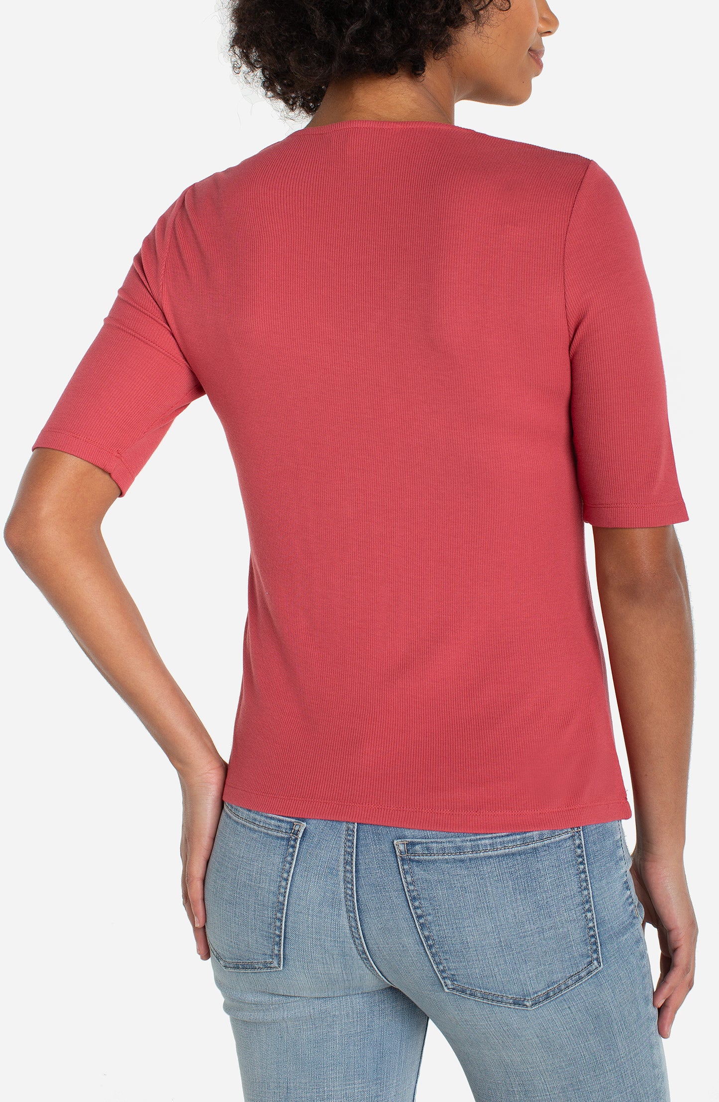 Double Layer V Neck Rib Top