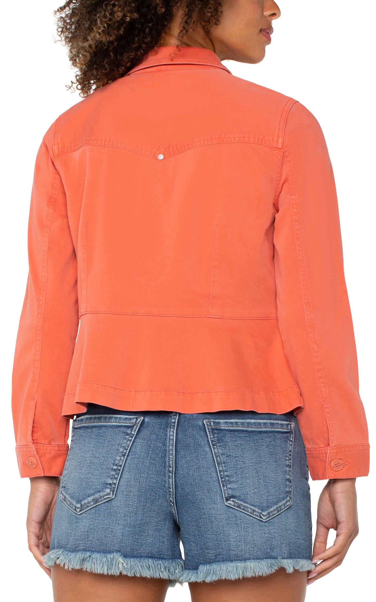 Peplum Hem Trucker Jacket