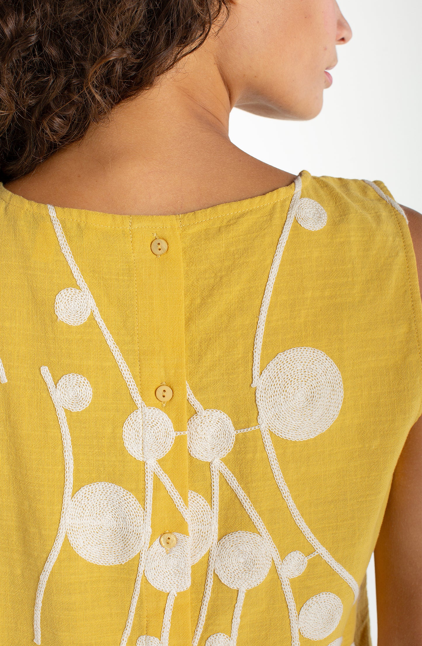 Sleeveless Button Back Top