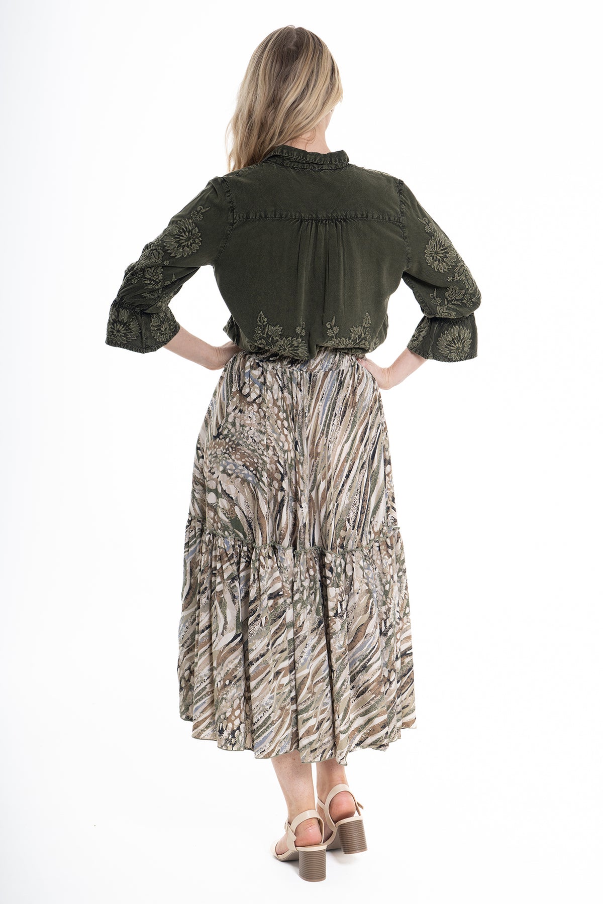 Maeve Frill Maxi Skirt