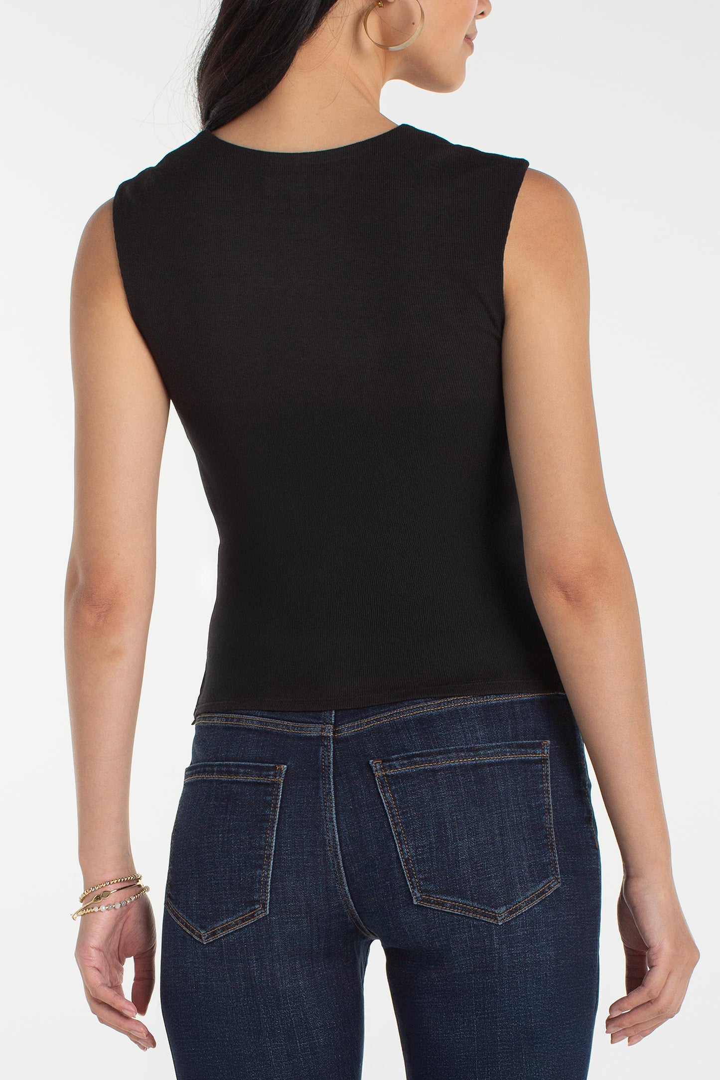 Sleeveless Built-In Bar Knit Top