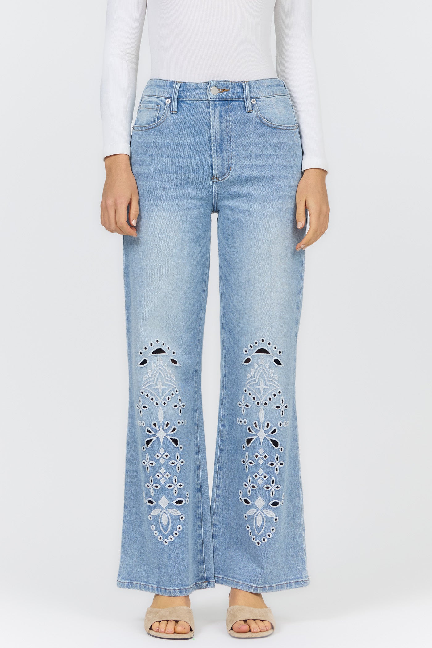 Fiona Wide Leg with Embroiderey