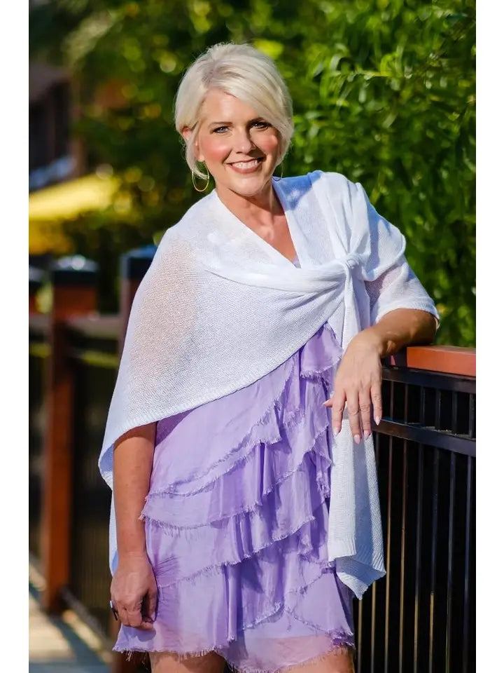 Aliya Mutli Way Cotton Wrap White