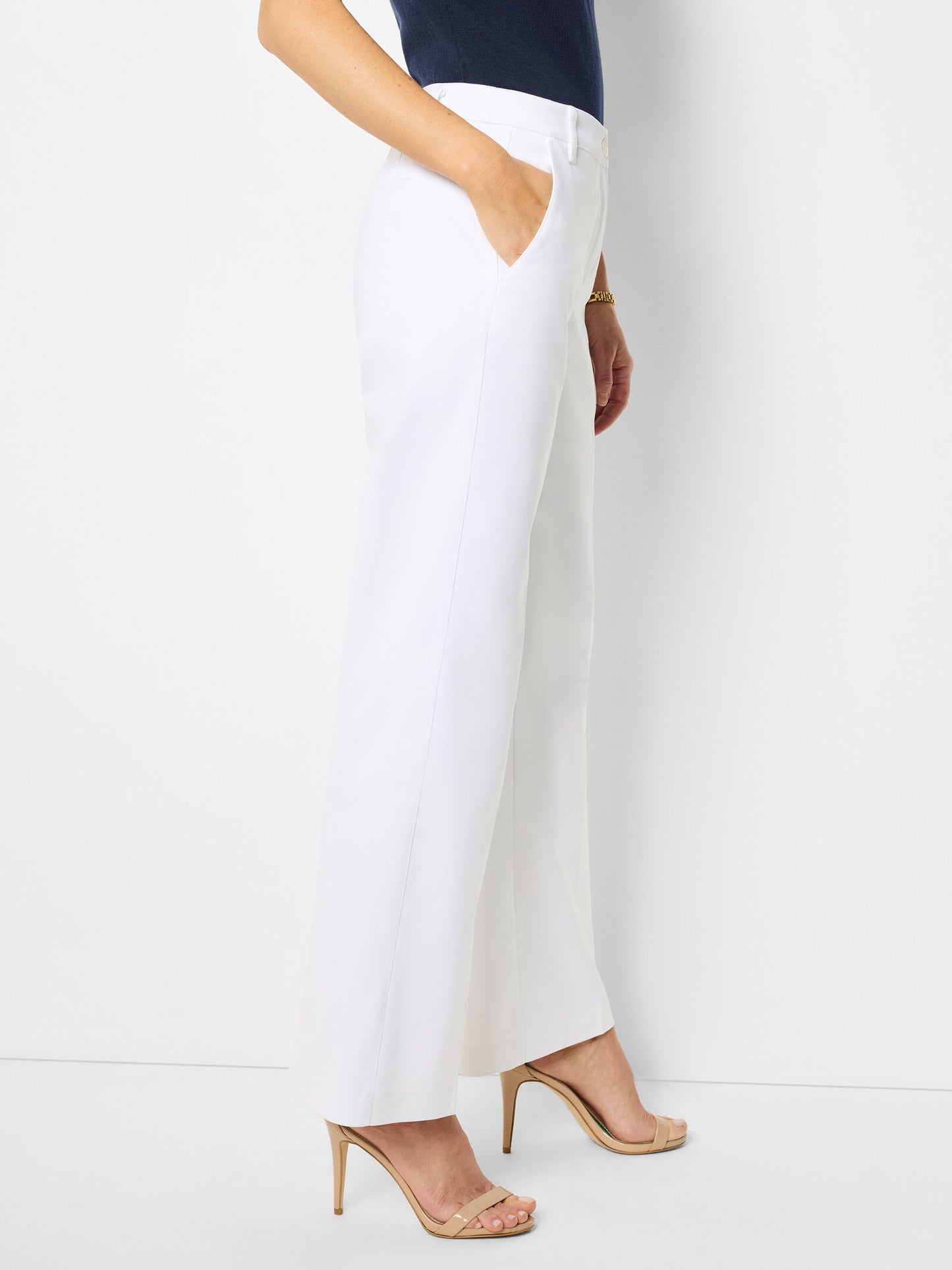 Seasonless Cotton Wide-Leg Trousers