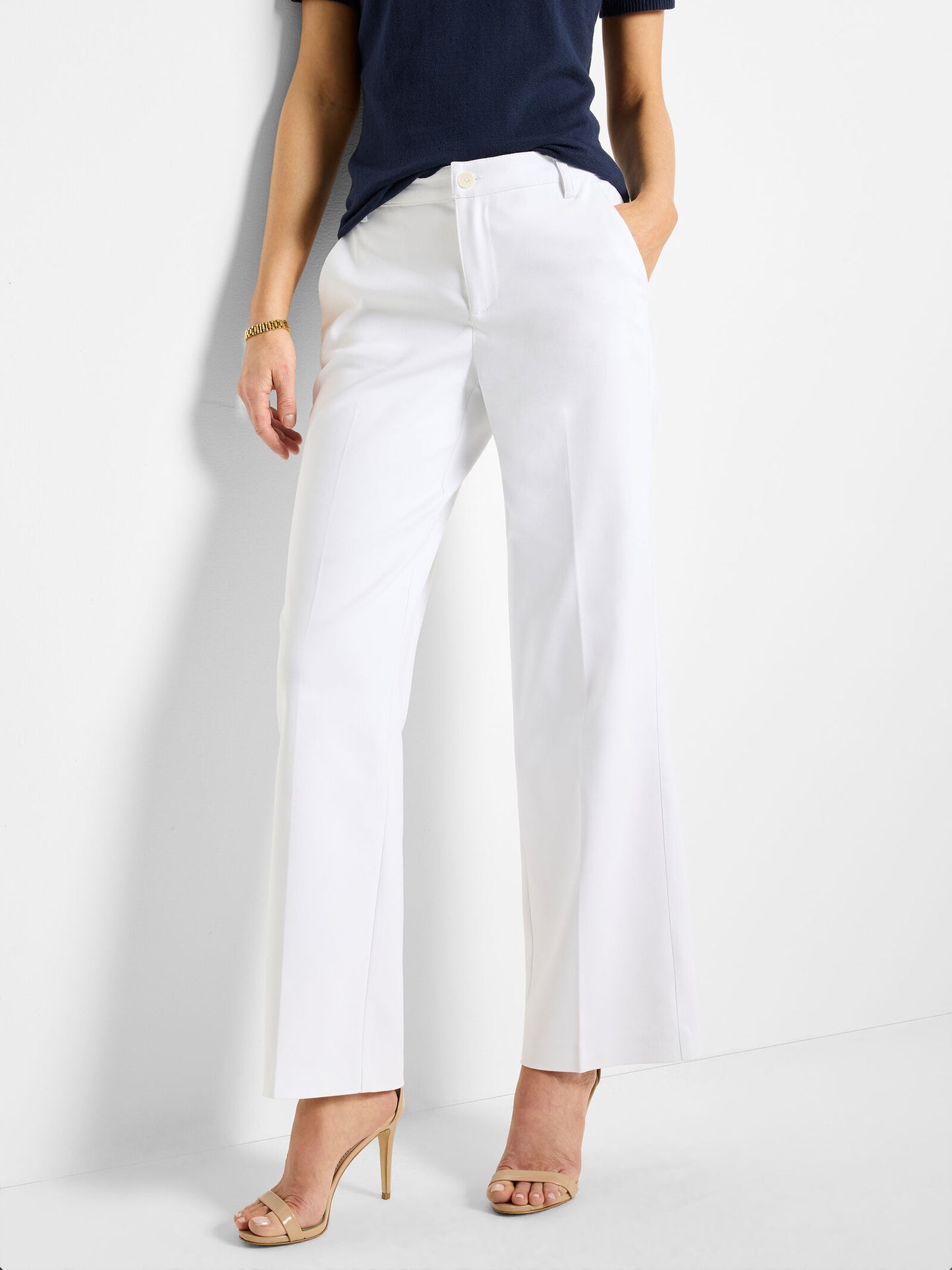 Seasonless Cotton Wide-Leg Trousers