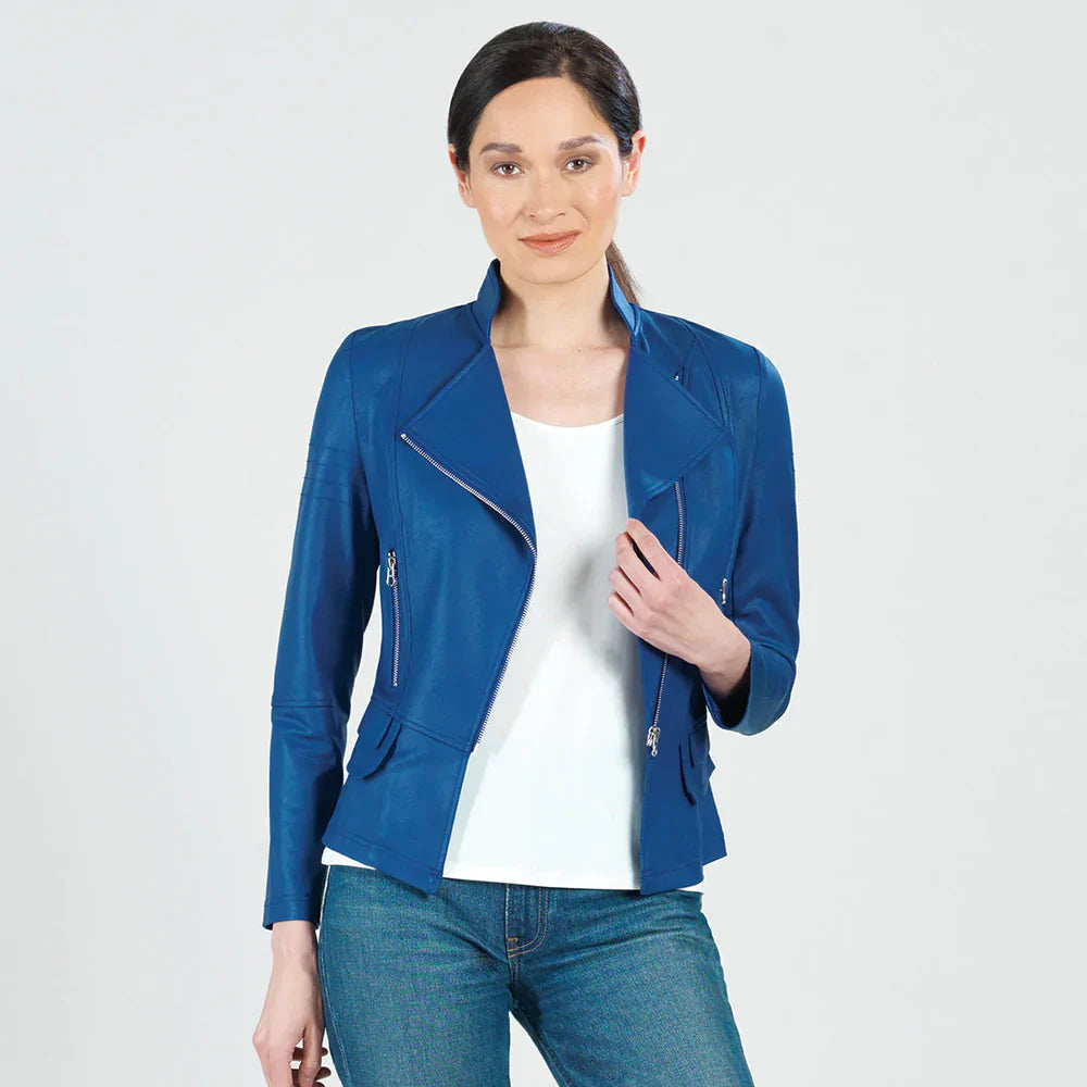 Cobalt blue biker sales jacket
