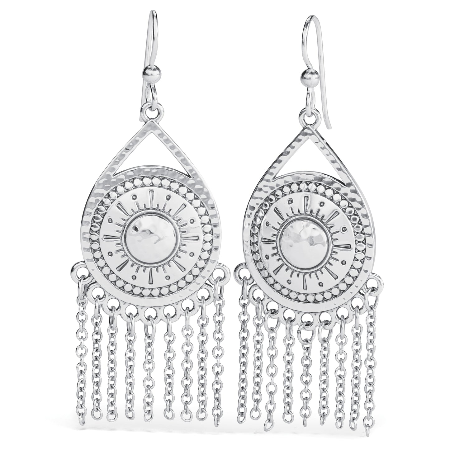 Marrakesh Neutral Fringe French Wire Earrings