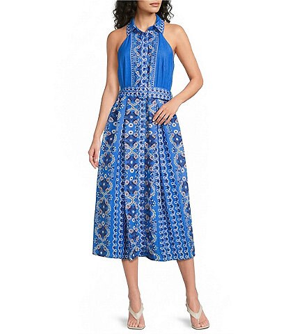 Leena Printed Halter Dress