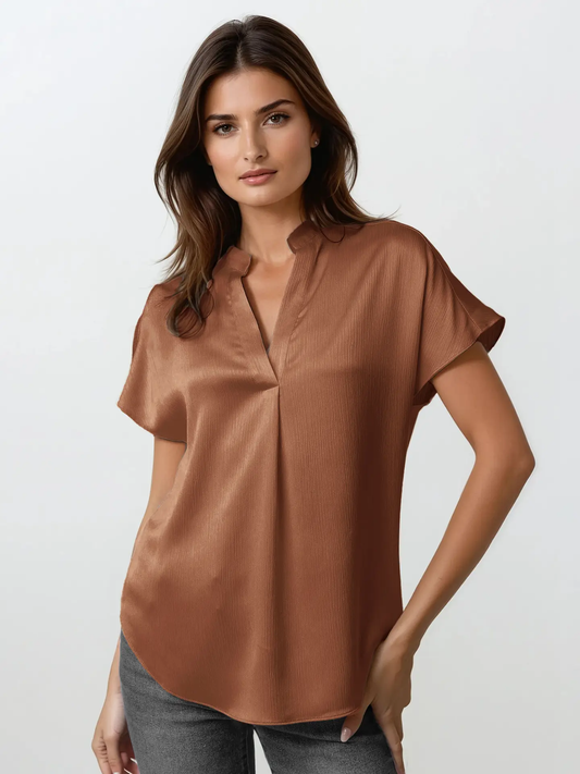 Drop Shoulder Crinkle Blouse