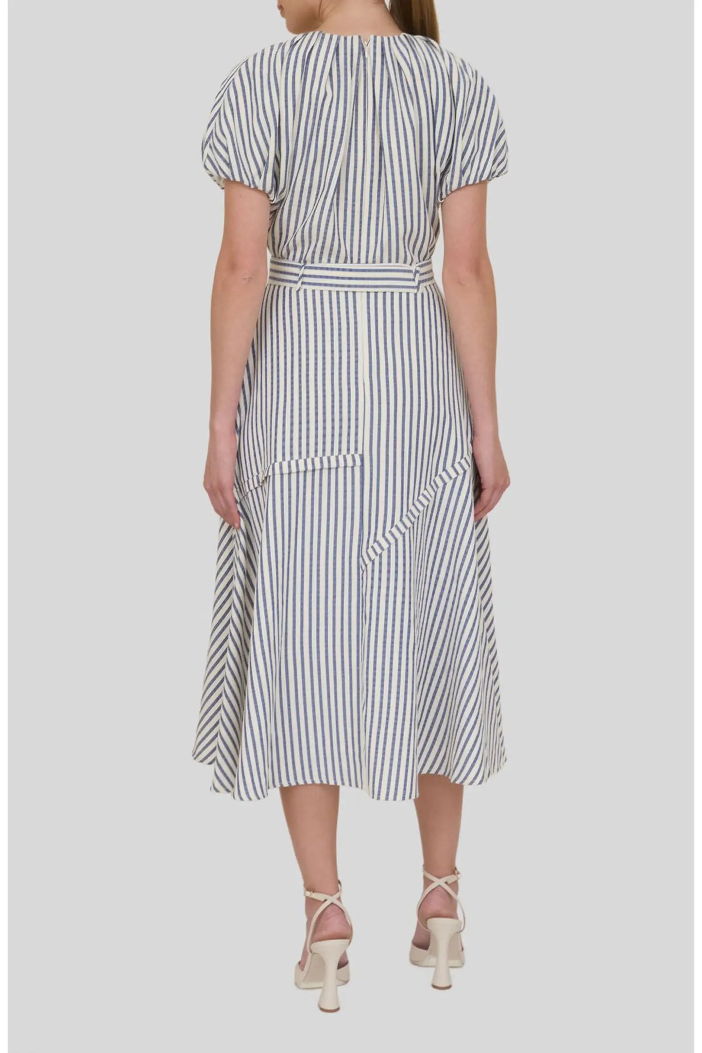 Puff Sleeve Dress with Belt