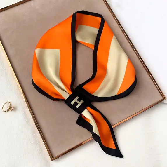 Equestrian Orange Striped H Loop Scarf