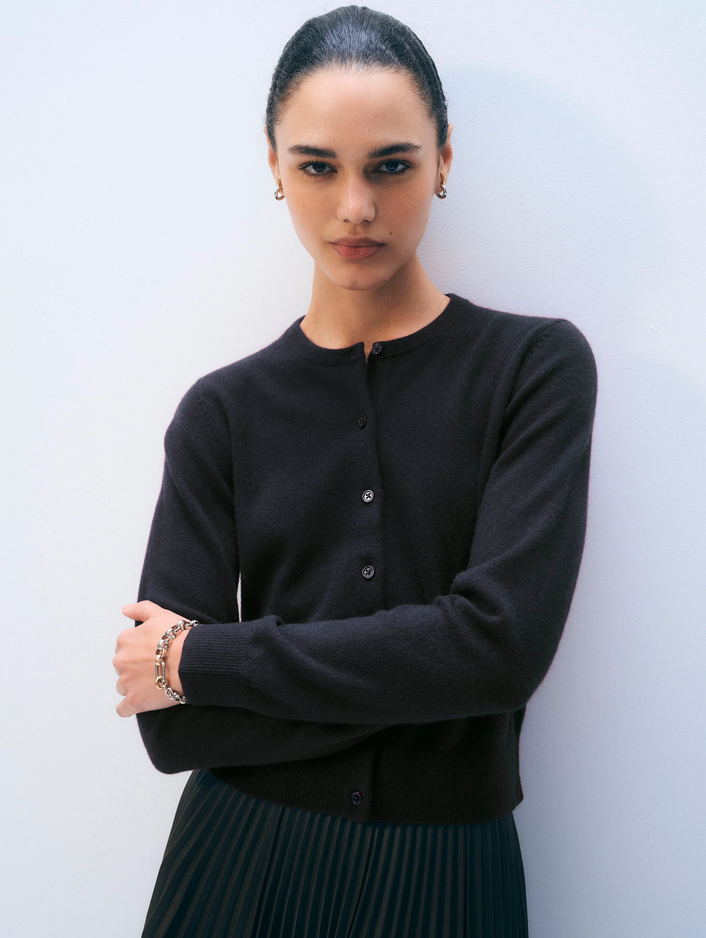 Cashmere Crewneck Cardigan