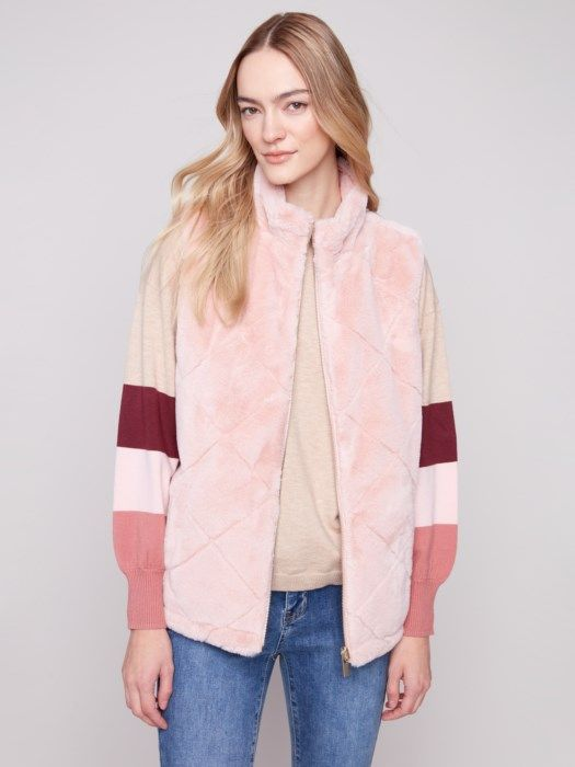 Reversible Quilted Faux Fur Vest