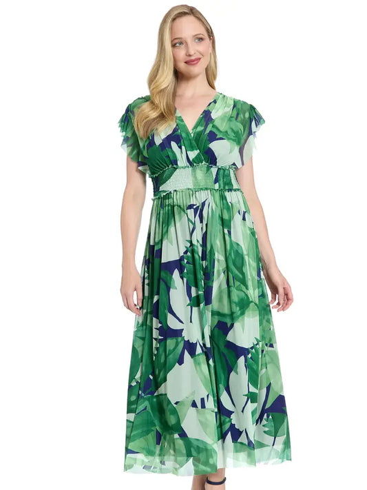 V-Neck Floral Maxi Dress