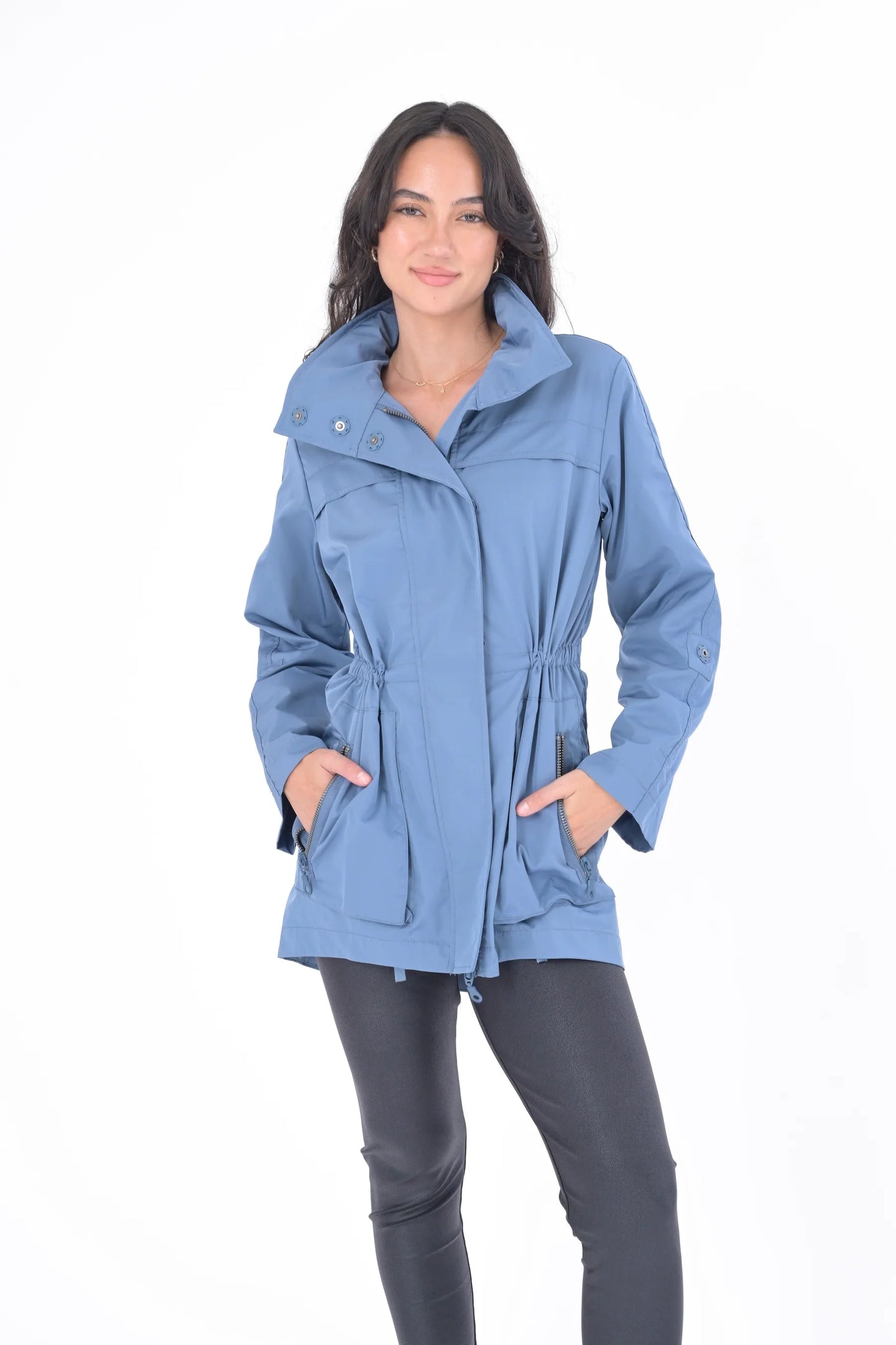 Crinkle Rain Jacket - Cadet Blue